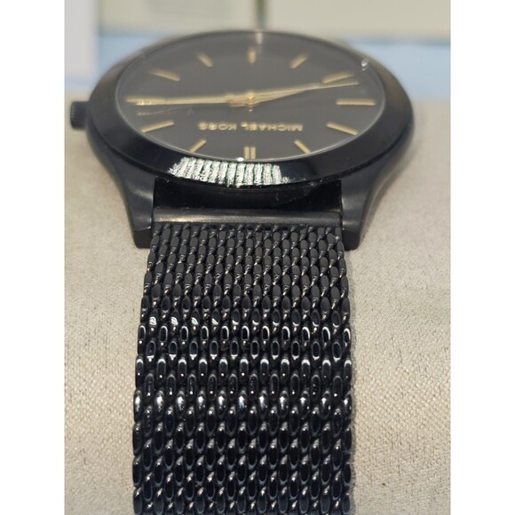 Michael Kors Men's Slim Runway Black-Tone Mesh Bracelet Watch MK8607 - Excellent - Picture 4 of 8
